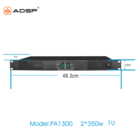 Nouveau design, module d'amplificateur de haut-parleur actif AC 2 canaux 8 ohms en métal, classe D, monophasé, avec sortie 350W et commande par bouton
