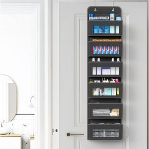 6 Pocket Over Door Storage Organizer Dark Gray Multifunctional Hanging Closet Rack For Baby Products Bedroom - Product Image 5