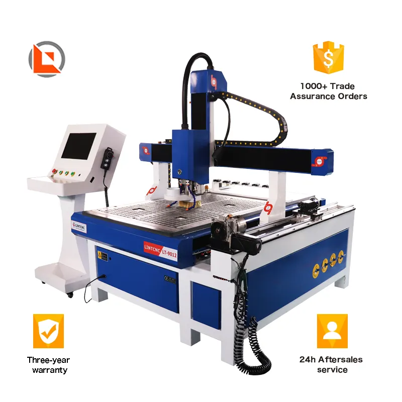 LT-9012 macchine per la lavorazione del legno ATC Router di CNC macchina 3D mobili che fanno incisione CNC ATC a 4 assi