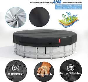 Nuevo diseño personalizado Durable impermeable Anti-UV cubierta de <span class=keywords><strong>piscina</strong></span> sobre el suelo con hebilla Ajuste perfecto para piscinas redondas - Product Image 2