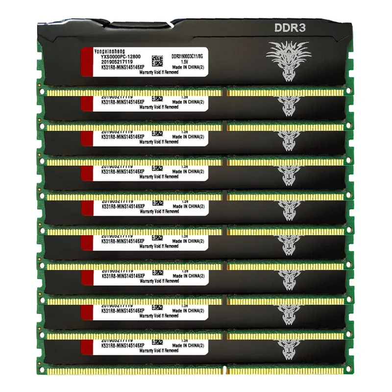 DDR3 8GB 16GB dizüstü PC bilgisayar RAM 1333Mhz 1600Mhz PC3-12800 DIMM masaüstü 240 Pins 1.5V radyatör olmayan ECC Unbuffered