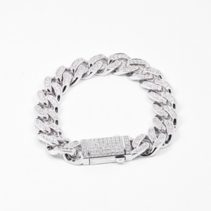 Hip Hop Đầy Đủ Kim Cương Chuỗi Liên Kết 925 Bạc Cuba Liên Kết Vòng Cổ Đồ Trang Sức Tốt Vòng Đeo Tay & Bangles Hollow Ánh Sáng Trọng Lượng Cuba Liên Kết - Product Image 4