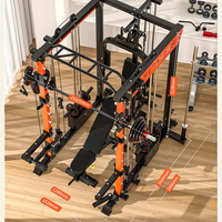 PINJIAN Station multifonctionnelle en acier avec logo personnalisé pour entraînement complet de force et de musculation, incluant un équipement Smith et un équipement pour les épaules
