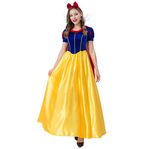 Disfraz de Blancanieves para mujer adulta, falda larga de tela 50%, disfraz de princesa de manga corta de lujo para Halloween - Product Image 5