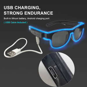 Gafas de Sol LED Recargables por USB con Logotipo Personalizado para Halloween, Navidad, Año Nuevo, Eventos, Festivales de Música, Gafas con Luz de Neón - Product Image 5