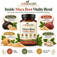 Capsules de Maca en Marque Blanche 1900mg Force Maximale Mélange Noir Rouge Jaune pour Soutien de la Vitalité OEM