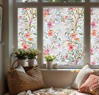 Buntglas-Fensterfolie Regenbogenfolie Dekorative Statische Fensterfolie 3D Sichtschutz Fenstersticker Anti-UV & Wärmeschutz