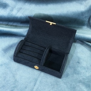 Travel Portable Arched Small Velvet Jewelry <b>Storage</b> <b>Box</b> Fashion Jewelry <b>Box</b> for Travel Snap Closure Ring Necklace <b>Storage</b> <b>Box</b> - Product Image 6