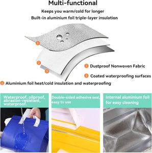 Термосумка для доставки еды на вынос с индивидуальным дизайном, изолированная сумка-холодильник для еды на вынос, сумка-тоут для доставки и покупок - Product Image 4