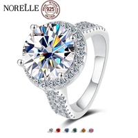 Cincin Moissanite Perak Sterling Terlaris, Sederhana & Mewah dengan Bezel Bulat, Potongan Telur Merpati, Cincin Wanita Super Berkilau.