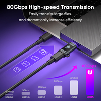 Adaptateur magnétique USB-C T11 24 broches 16k 80 Gbps 240 W |   Adaptateur Mini USB5.0 Type C avec écran LED, charge rapide PD240W 5A, synchronisation des données