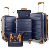 Ensembles de bagages légers et durables à coque rigide, ensembles de valises 5 pièces, ensemble de bagages ultra-légers en ABS avec roues silencieuses et serrures TSA