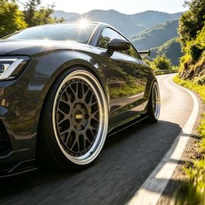 Rines de Malla de Dos Piezas Forjados de 17-22 Pulgadas <span class=keywords><strong>5x100</strong></span> 5x112 Gris Mate con Borde Mecanizado para Audi Sports Coupe y Porsche Performance Car - Product Image 4