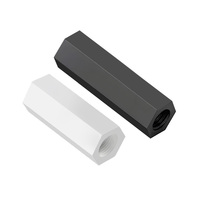 M2 M2.5 M3 M4 Goujon Hexagonal Plastique Noir et Blanc Colonne d'isolement Nylon PCB Hex Femelle à Femelle Entretoise