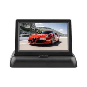 4.3" Car Auto Foldable Monitor LCD Screen Dash Stand Universal for Truck Auto 2 RCA Video Channels for Backup Camera