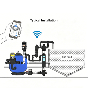 Système <span class=keywords><strong>de</strong></span> <span class=keywords><strong>filtration</strong></span> biologique intelligent pour bassin, filtre électrique pour bassin avec WiFi et UV - Product Image 5