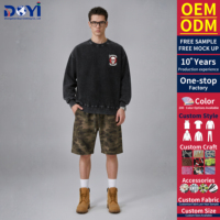 Sweat-shirt court en jersey à col rond pour homme, imprimé crâne vintage délavé, œil rouge X, style punk, 100 % coton, unisexe, coupe classique, streetwear tendance