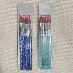 Lot de 5 stylos à poignée en plastique pour Nail Art, stylo de dessin d'ongles, stylo de ligne, ensemble de pinceaux pour Nail Art