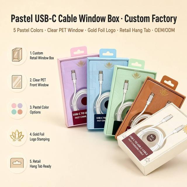 Hot Selling Customized High-end Retail Window Display Package for 3C Accessories Premium Cardboard Box Packaging with Insert
