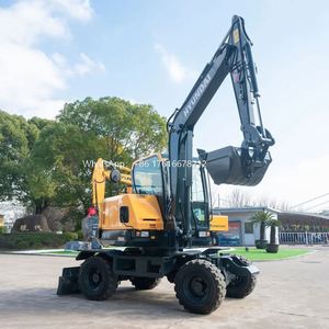 Mini-excavatrice sur roues Hyundai HW60 fabriquée en Chine avec moteur Cummins, pompe hydraulique et engrenages - Équipement de construction à haute efficacité - Product Image 4