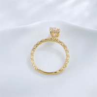 Bague de luxe légère pour femme, en or jaune 18 carats, avec diamant de laboratoire rose de grande taille, taille ovale, taille œuf de pigeon, élégante, haut de gamme et fantaisie