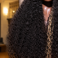Perruque de luxe en cheveux humains bouclés crépus, perruque frontale en dentelle HD 13x6 pré-épilée, densité élevée 210%, cheveux vierges brésiliens