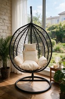 Fauteuil suspendu œuf pas cher pour patio, avec coussin imperméable, idéal pour jardin et cour arrière