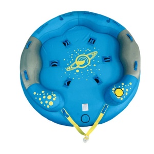 PVC Inflatable 5-Person <b>Towable</b> Tube 300 CM with Nylon Cover Blue Color 5 Rides for Water Sports - Product Image 1