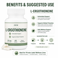 Capsules de L-Ergothionéine en gros pour le bien-être cellulaire quotidien et le soutien antioxydant – Complément en marque blanche OEM ODM