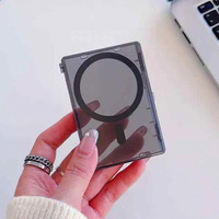 Étui de téléphone magnétique transparent en PC avec support de carte adhésif pour accessoires de téléphone portable, portefeuille et support de téléphone