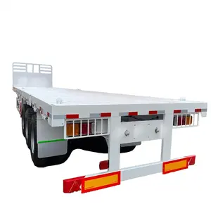 China Manufacturer 3 Axles Semi Trailer Flatbed For African Container Flatbed Semi Trailer For Sale