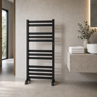Porte-serviettes électrique chauffant Source Factory, modèle échelle, sur pied, vertical, gain de place, pour salle de bain, hôtel, appartement, villa, projet résidentiel