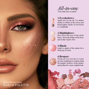 Palette de fards à paupières pour le maquillage, fini mat, brillant, pailleté, facile à appliquer, surligneur, blush, bronzer, palette de maquillage professionnelle tout-en-un - Product Image 5