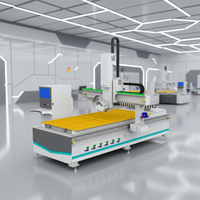Máquina CNC Multifuncional Marca XBD con Software CAM para Fabricación de Muebles y Gabinetes sin Tiradores con Sistema Lamello de 45 Grados