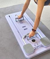 Nouveau tableau de poussée de noyau total avec affichage de bandes de résistance de curseur de noyau avec des roues de rouleau pliables de tapis pour la gymnastique à la maison d'exercice