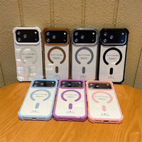 Nouvelle coque de téléphone transparente antichoc à quatre coins avec coussinets d'air magnétiques pour iPhone 11 12 13 14 15 16 17 Pro Max, coque arrière rigide transparente