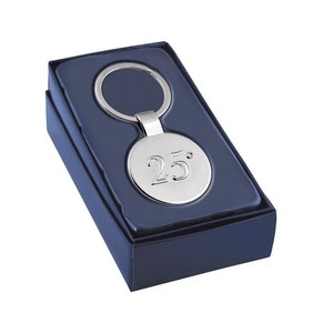 Llavero de metal con colgante redondo de 25 grados, regalo para celebración de aniversario - Product Image 2