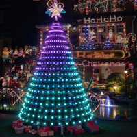 Lampu Natal LED Programmable IP65 Tinggi 2.1m dengan Kontrol Aplikasi Magic Dot dan Kabel Kulit untuk Dekorasi Liburan Dalam dan Luar Ruangan