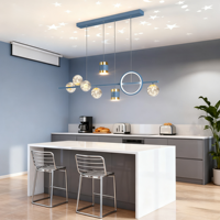 Lampe suspendue LED JACKSUN moderne pour table à manger, globe en verre, lustre de 39,37'' de long pour restaurant, salle à manger, éclairage domestique
