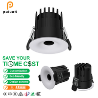 Foco LED moderno para interiores PULUOTI, diseño elegante con pequeño cuerpo de aluminio con orificio de 55MM y 8W, carcasa antideslumbrante integrada