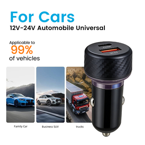 Chargeur de voiture double 48W à <span class=keywords><strong>charge</strong></span> <span class=keywords><strong>rapide</strong></span>, <span class=keywords><strong>type</strong></span> <span class=keywords><strong>C</strong></span> USB, chargeur de téléphone portable pour voiture, mini chargeur de téléphone portable portable pour voiture - Product Image 1