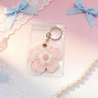 Tempat Kartu Akses Motif Bunga Terbaru, Laris Manis, Pelindung, Kulit, Gantungan Kunci, Hadiah, Liontin, Cincin Kunci, Gesper