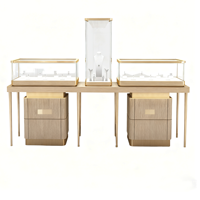 Schmuck gehärtetes Glas Vitrine Display Fabrik Herstellung Einzelhandel Display Zähler Schmuck Benutzer definierte Luxus LED Schmuck Zähler