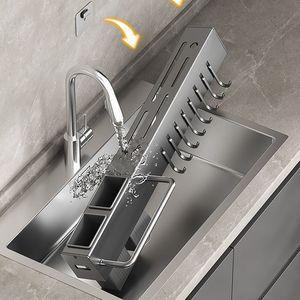 Organizador de Cocina Multifuncional de Pared, Metálico y PP, para Almacenamiento de Cuchillos y Utensilios, con Ganchos para Colgar y Barra para Toallas - Product Image 5