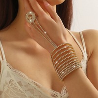 Gelang Jari Berlapis Rhinestone untuk Wanita, Tari Latin, Tari Ballroom, Tari Perut, Berkilau, Penuh Rhinestone