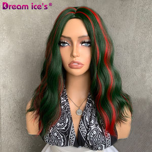 วิกผมสังเคราะห์ทรงเฟรนช์เคิร์ลสั้นคุณภาพสูง ทนความร้อน ยี่ห้อ DREAM ICE สีแดงผสม<span class=keywords><strong>เขียว</strong></span> ความหนาแน่น 150% สำหรับผู้หญิง เหมาะสำหรั<span class=keywords><strong>บ</strong></span>ฮาโลวีน - Product Image 2