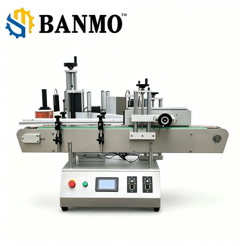 Send Back Machine BANMO Desktop Automatic Labeling Machine Double Side Front & Back ...