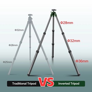 Trépied de chasse inversé en fibre de carbone Manbily QM-2836, tube de 36 mm max avec rotule de 45 mm et adaptateurs Picatinny vers Arca Swiss - Product Image 3