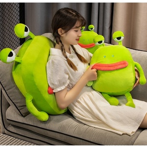 Almohada de rana de dibujos animados, cojín de cama supersuave de felpa con malla, desmontable y lavable, para estudiantes y niños, para siesta, feo y lindo, de algodón PP - Product Image 3