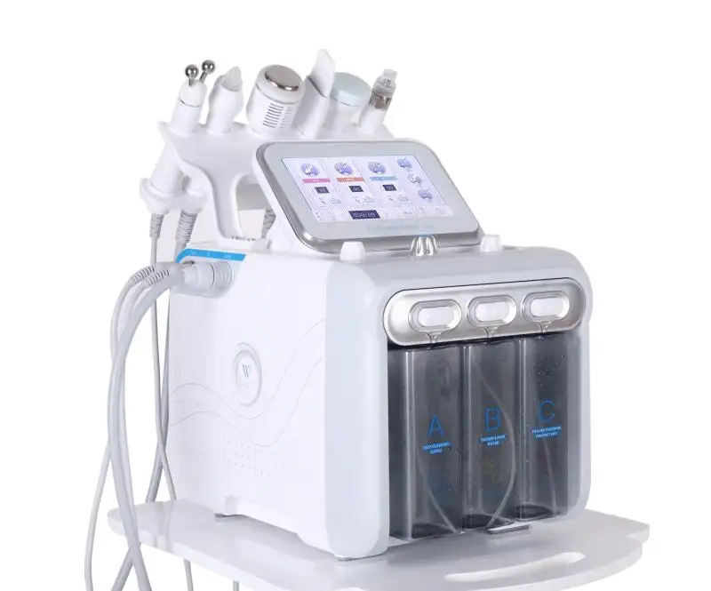 Agua dermoabrasión limpiador facial ultrasónico depurador RF máquina de hidro dermoabrasión